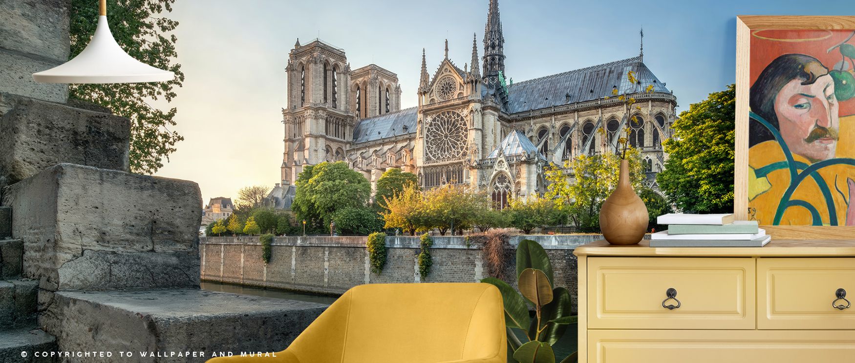Grandeur appears in Cathedral Notre-Dame de Paris 2017 Wallpaper through softened tones, enriching bedrooms or lounges with atmosphere enriched by cultural resonance, heritage resonance, and timeless elegance, turning interiors into poised heritage-inspir