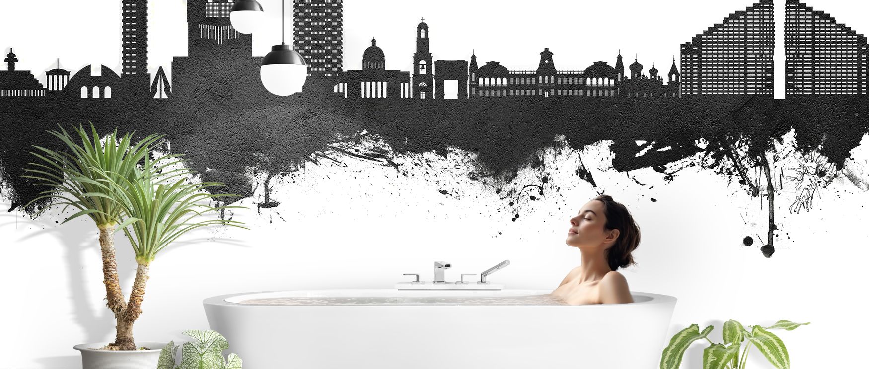Monochrome artistry develops in Chisinau Moldova Skyline Black & White Wallpaper through layered silhouettes, surrounding living rooms or bedrooms with atmosphere enriched by cultural resonance, heritage refinement, and timeless resonance, nurturing inter