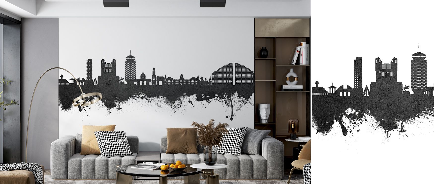 Depth appears in Chisinau Moldova Skyline Black & White Wallpaper through skyline layers, enriching living rooms or lounges with atmosphere enriched by cultural resonance, historical refinement, and timeless sophistication, shaping interiors into balanced