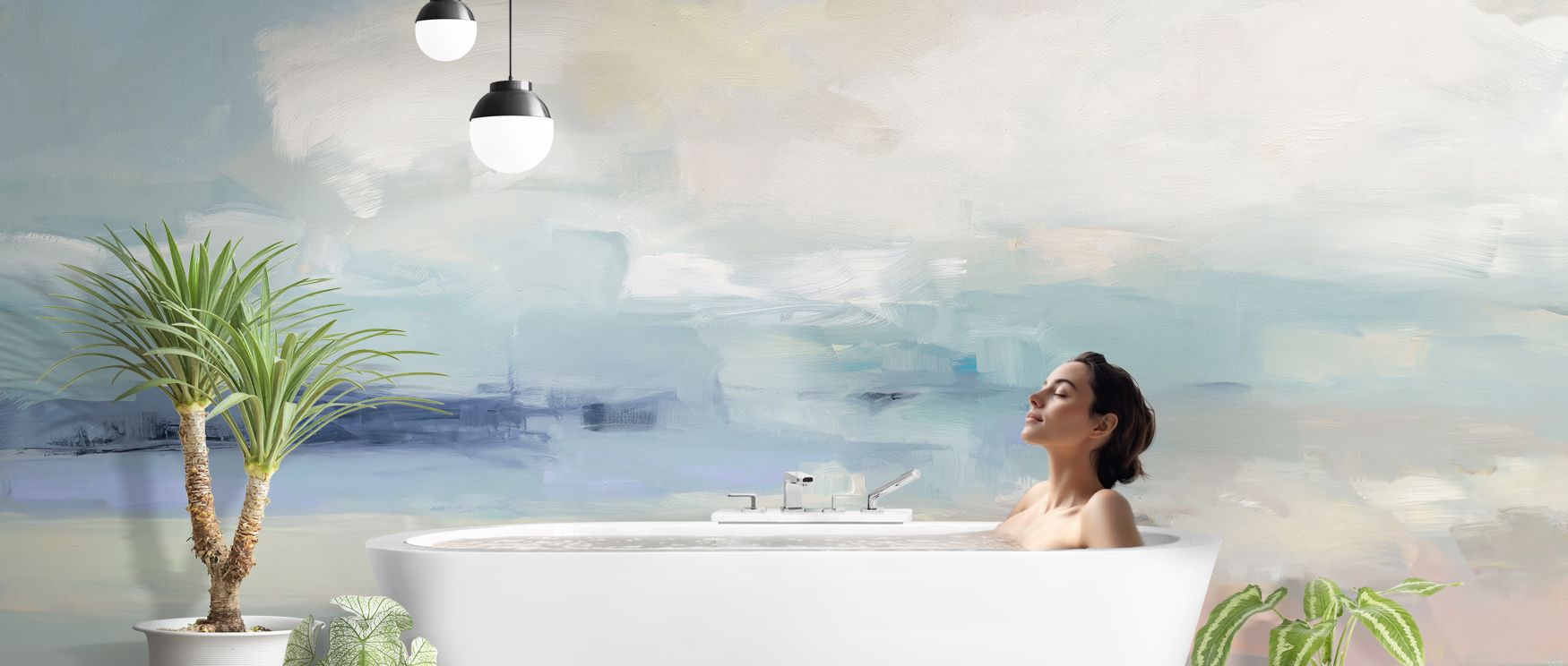 Serenity thrives in Cloudy Water Wallpaper across rhythmic contours, enriching bedrooms or lounges with atmosphere enriched by cultural resonance, refined charm, and timeless sophistication, shaping interiors into poised artistic spaces filled with calmne