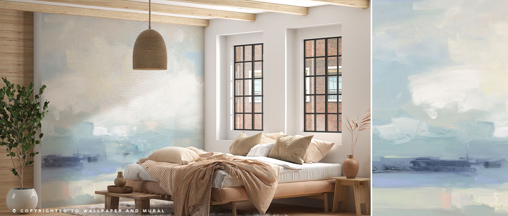 Flowing resonance develops in Cloudy Water Wallpaper through layered tones, surrounding living rooms or bedrooms with atmosphere enriched by cultural resonance, refined charm, and timeless resonance, nurturing interiors into soothing artistic environments