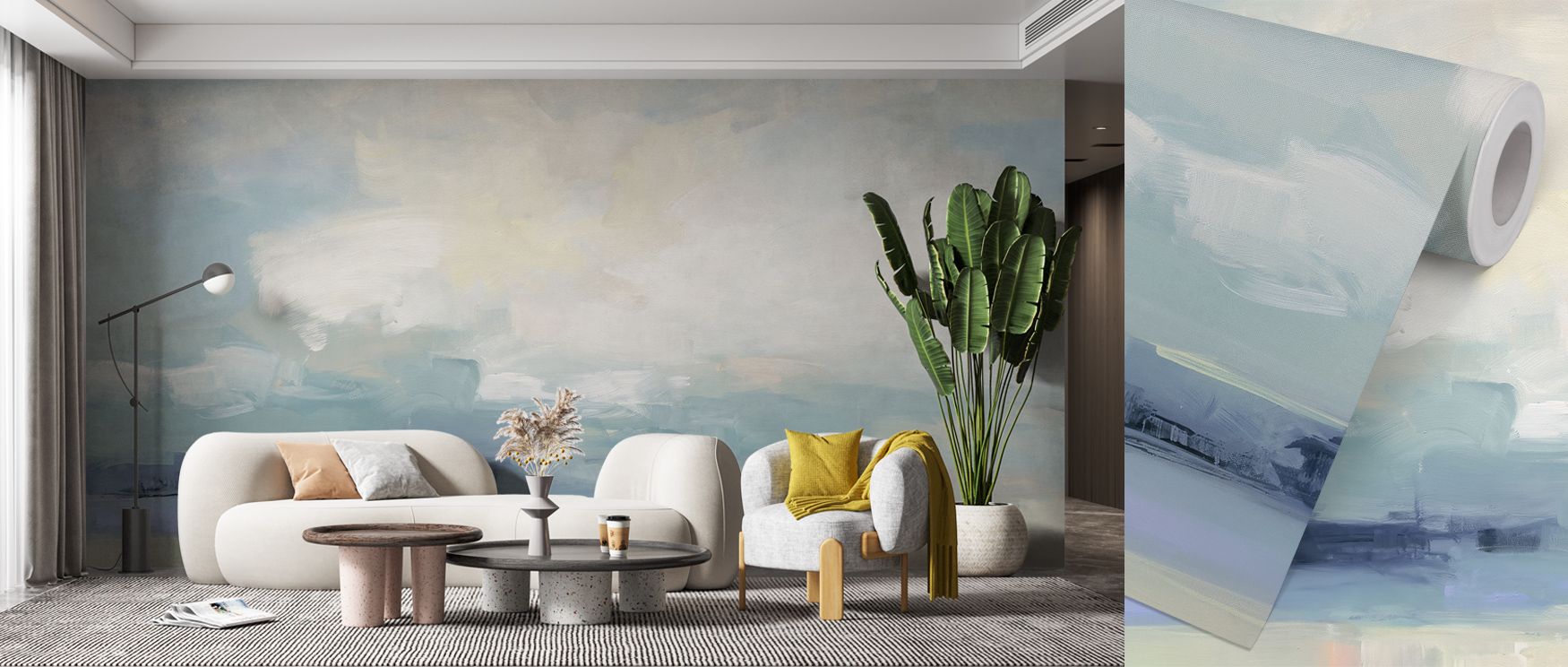 Depth builds in Cloudy Water Wallpaper across softened water-like layers, enriching lounges or dining rooms with atmosphere enriched by cultural resonance, refined charm, and timeless resonance, shaping interiors into poised cultural spaces filled with se