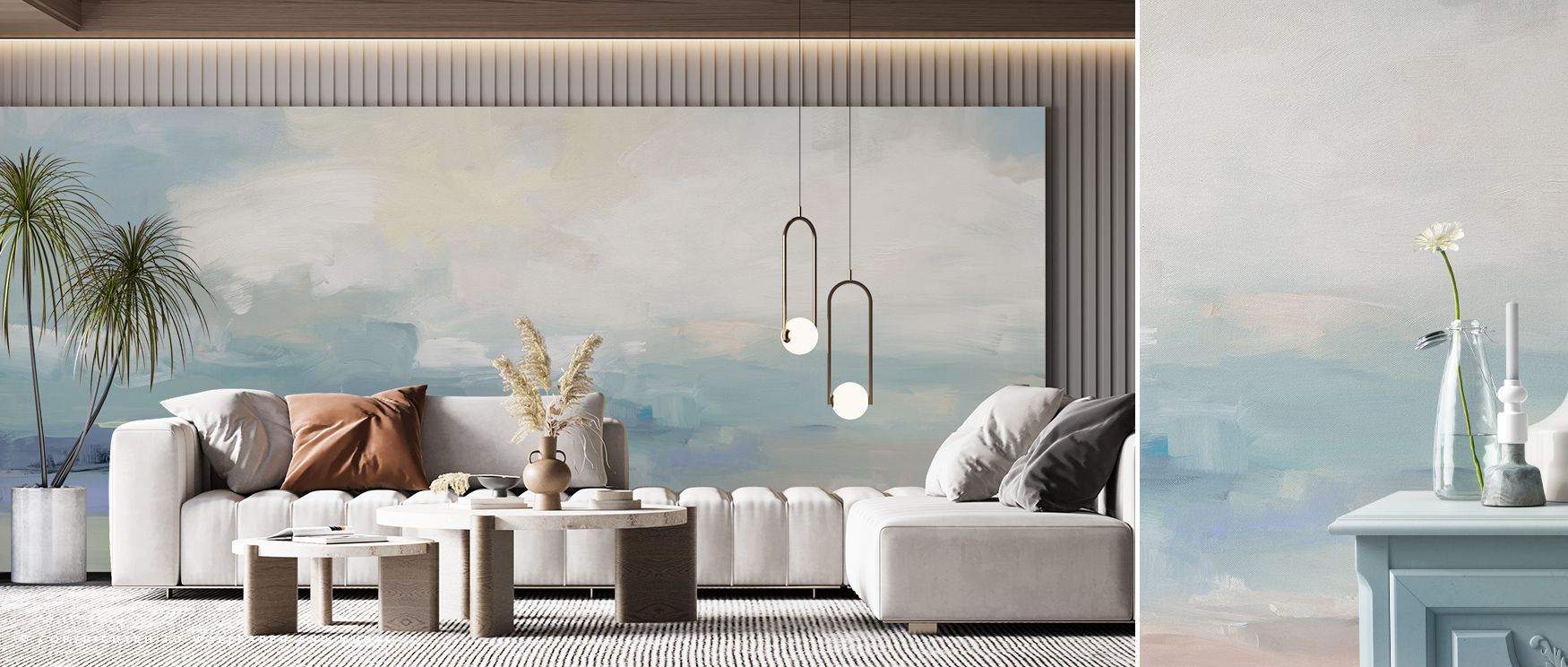 Balance appears in Cloudy Water Wallpaper through rhythmic water patterns, enriching bedrooms or lounges with atmosphere enriched by cultural resonance, refined charm, and timeless elegance, nurturing interiors into calming artistic spaces filled with sop