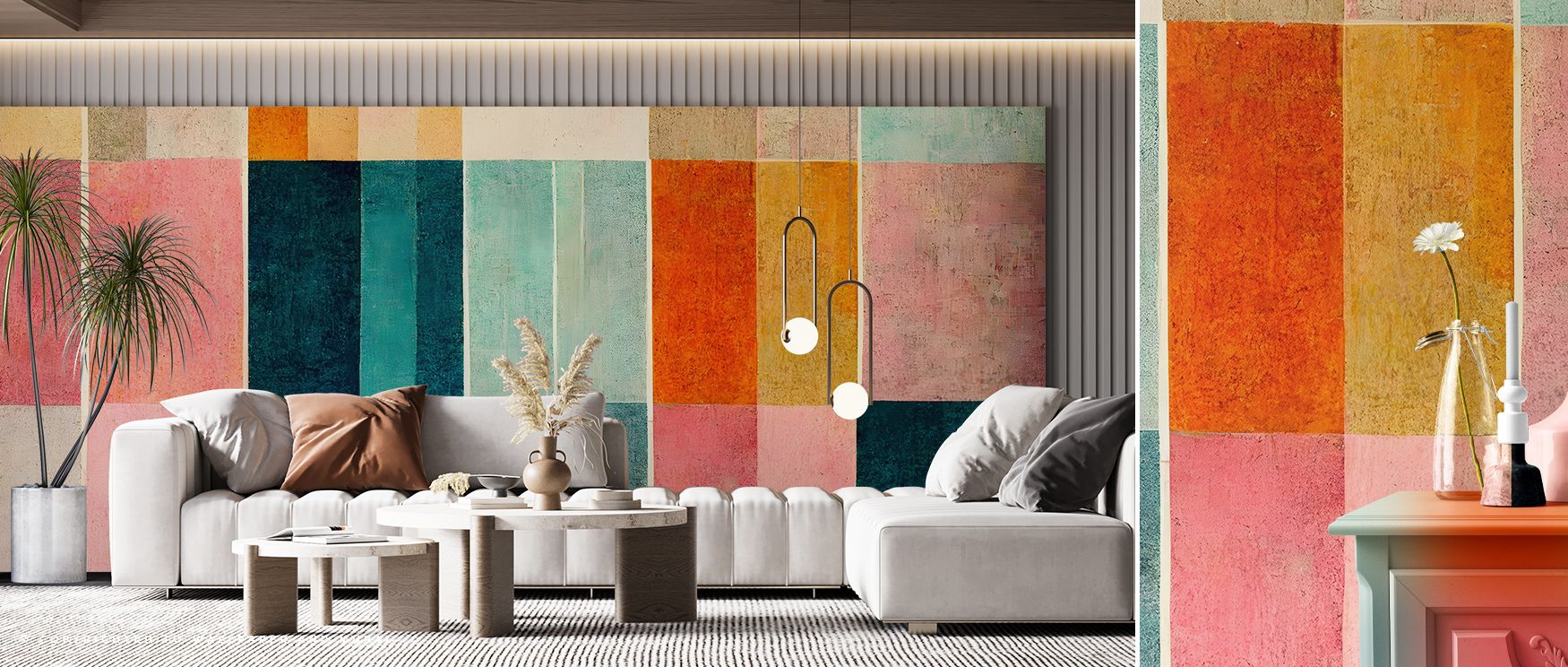 Depth reflects in Color Block Study Repeat Wallpaper through layered colors, enriching bedrooms or lounges with atmosphere enriched by cultural resonance, vibrant refinement, and timeless resonance, nurturing interiors into poised artistic environments fi