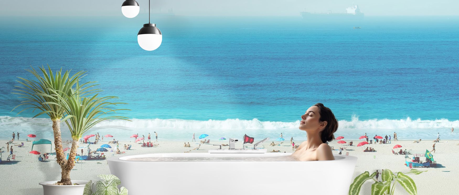 Coastal resonance thrives in Copacabana Beach Wallpaper through serene imagery, enriching bedrooms or lounges with atmosphere enriched by cultural resonance, coastal refinement, and timeless sophistication, shaping interiors into poised artistic spaces fi