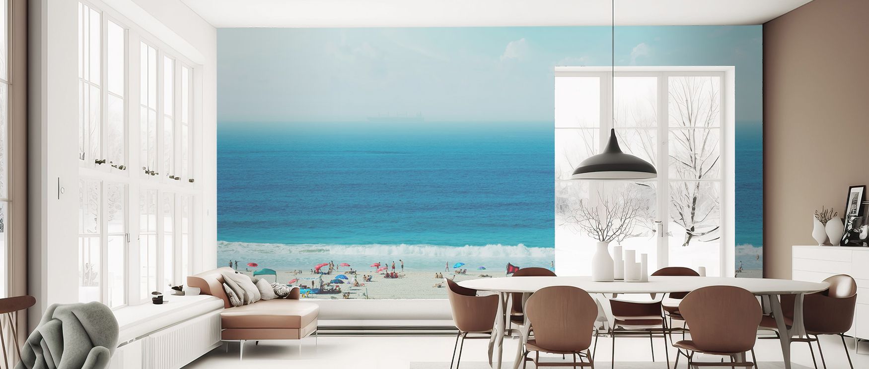 Elegance thrives in Copacabana Beach Wallpaper through layered seaside contours, enriching bedrooms or dining rooms with atmosphere enriched by cultural resonance, coastal refinement, and timeless sophistication, turning interiors into refined artistic sp