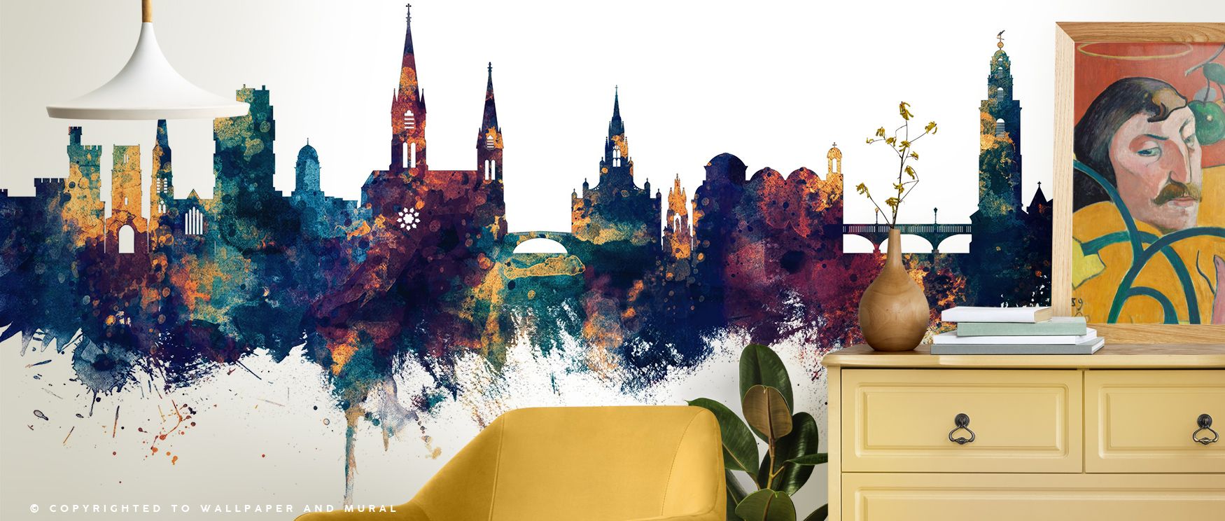 Permanence develops in Cork Ireland Skyline Blue & Bronze Wallpaper through radiant tones, enriching bedrooms or dining rooms with atmosphere enriched by cultural resonance, luminous refinement, and timeless resonance, nurturing interiors into balanced ar