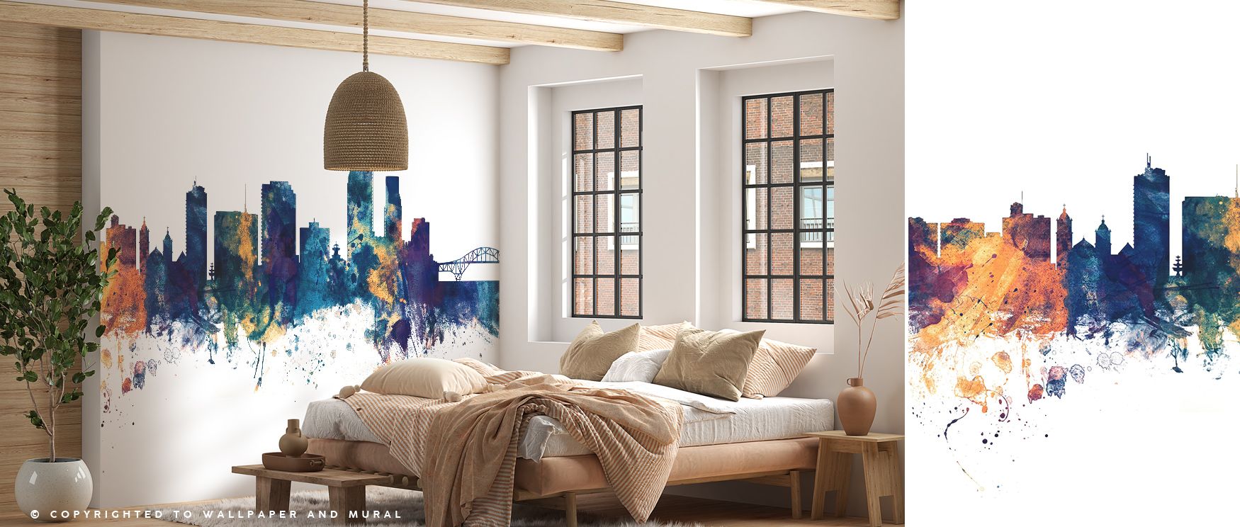 Grandeur blooms in Corpus Christi Texas Skyline Blue & Bronze Wallpaper across deep blue silhouettes, enriching lounges or dining rooms with atmosphere enriched by cultural resonance, luminous refinement, and timeless sophistication, shaping interiors int
