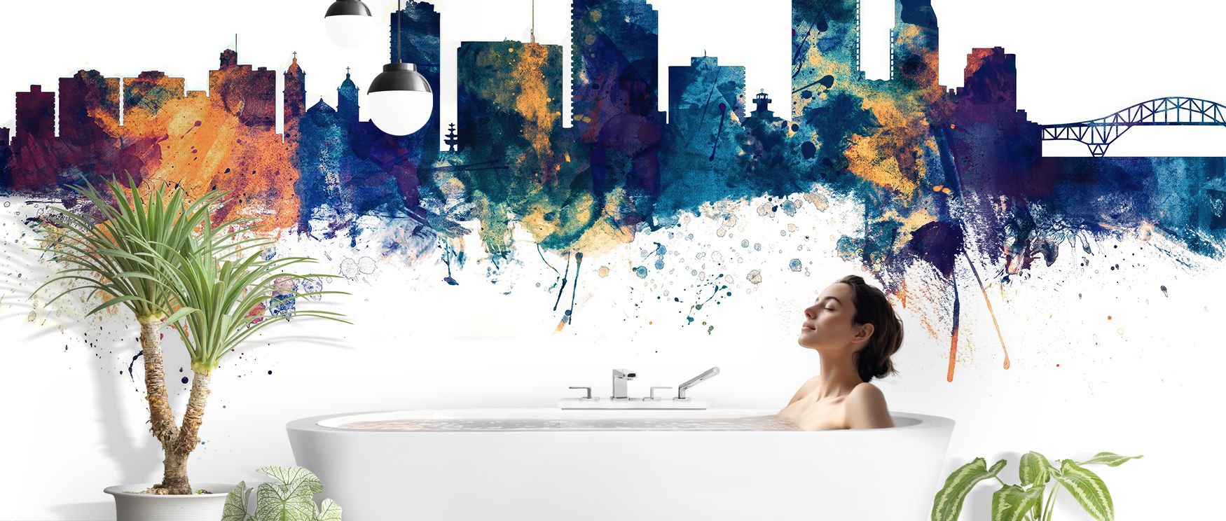 Balance resonates in Corpus Christi Texas Skyline Blue & Bronze Wallpaper through radiant tones, enriching bedrooms or lounges with atmosphere enriched by cultural resonance, luminous refinement, and timeless resonance, nurturing interiors into poised her