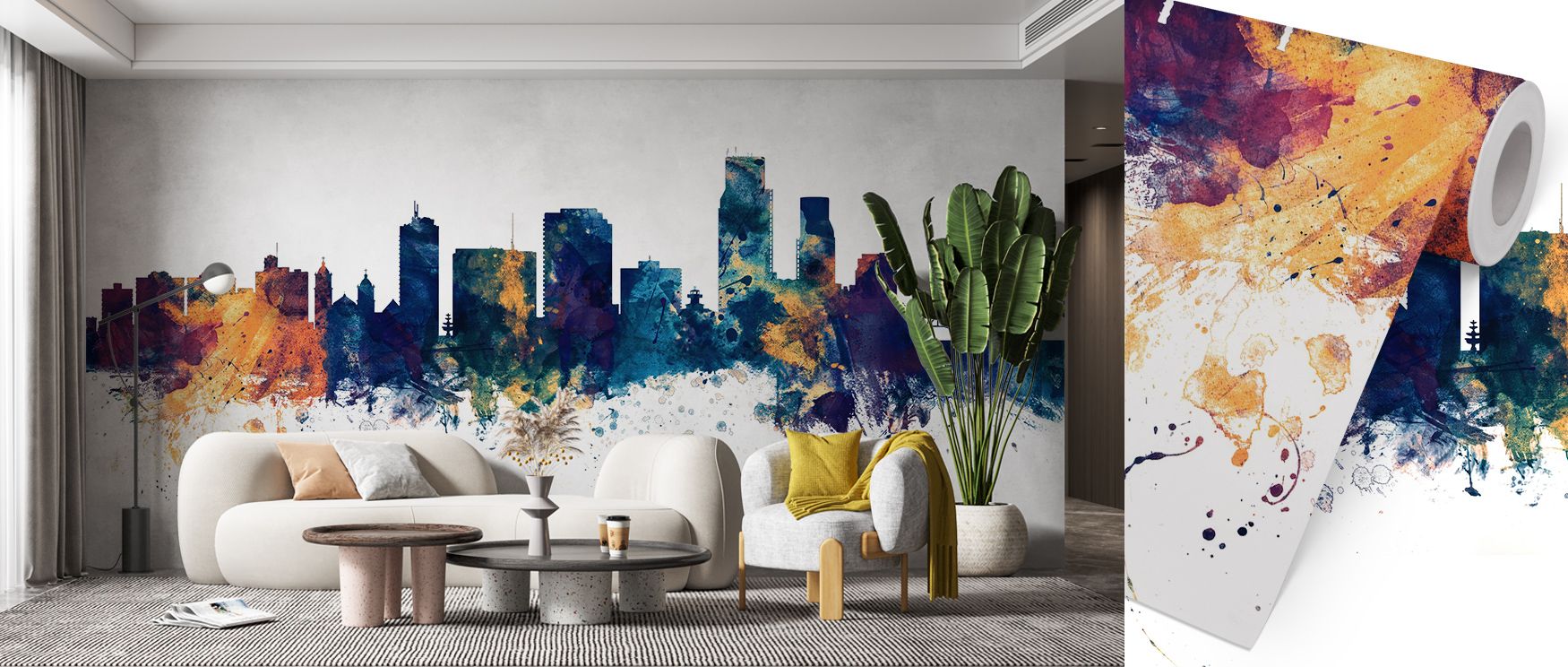 Serenity reflects in Corpus Christi Texas Skyline Blue & Bronze Wallpaper through layered tones, enriching living rooms or lounges with atmosphere enriched by cultural resonance, luminous refinement, and timeless resonance, shaping interiors into calm art