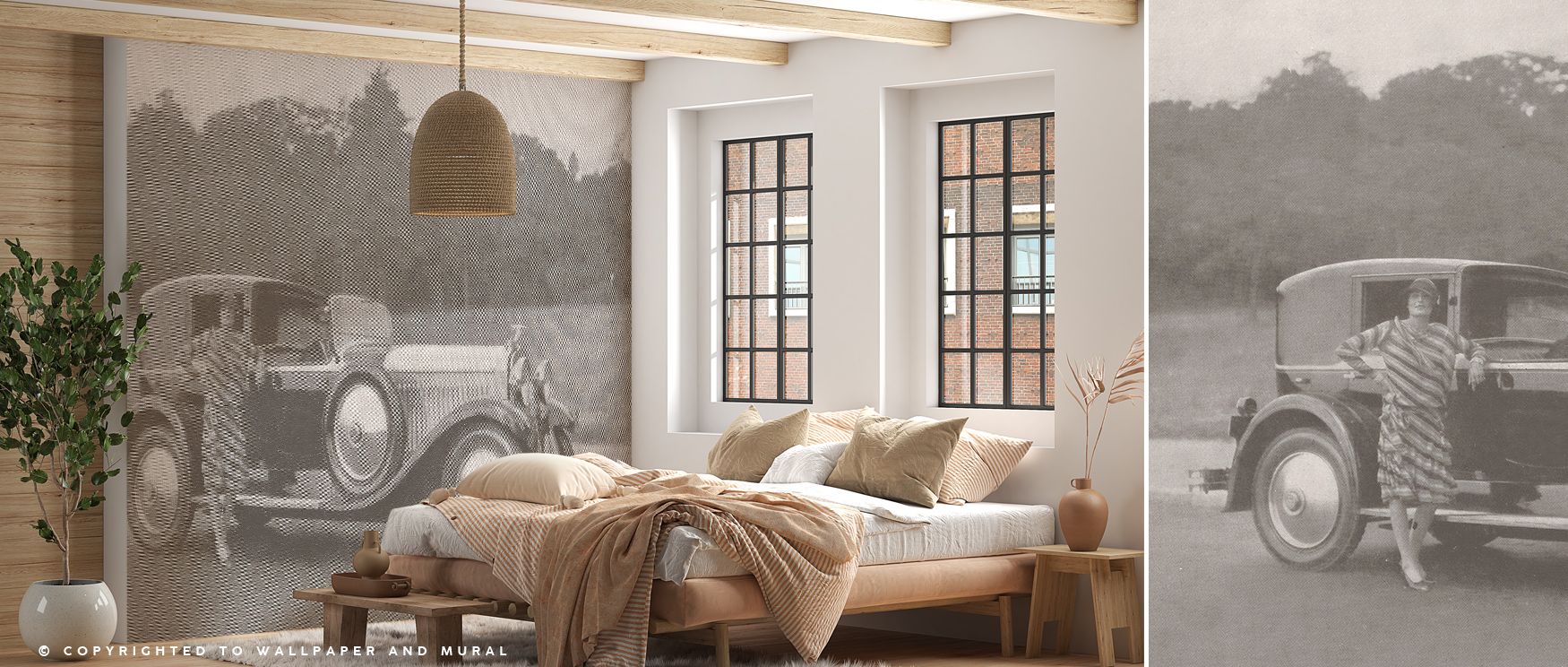 Scenic elegance blooms in Country Drive Wallpaper through countryside imagery, surrounding living rooms or bedrooms with atmosphere enriched by cultural resonance, refined calm, and timeless resonance, nurturing interiors into grounded environments enrich