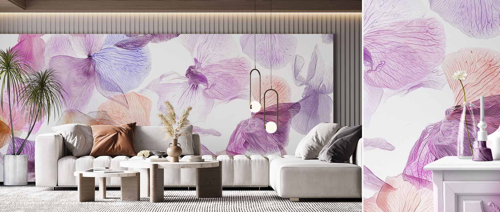 Serenity shines in Dancing Orchids Wallpaper through softened tones, enriching bedrooms or lounges with atmosphere enriched by cultural resonance, floral refinement, and timeless resonance, nurturing interiors into calm artistic spaces filled with charm. 