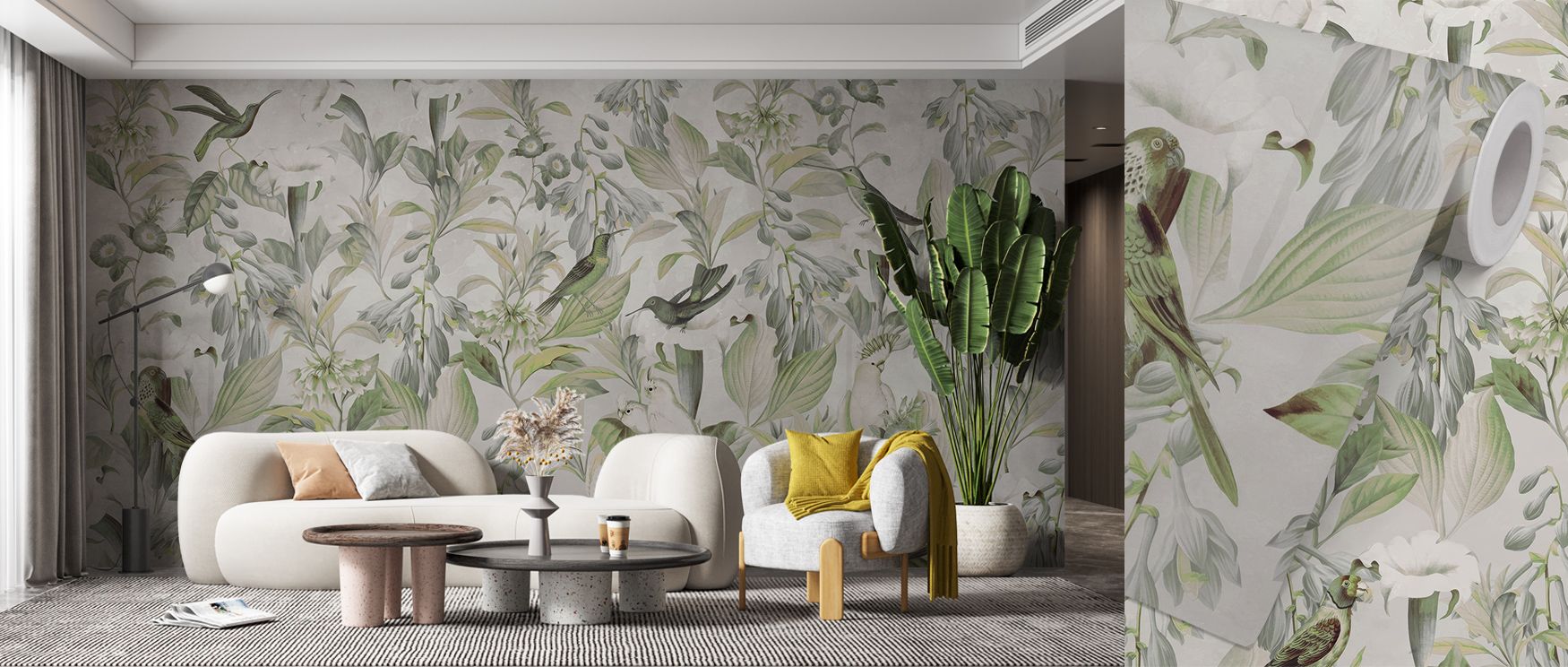 Harmony develops in Datura Green Wallpaper across rhythmic tones, enriching lounges or dining rooms with atmosphere enriched by cultural resonance, floral refinement, and timeless sophistication, shaping interiors into poised floral spaces of elegance. 