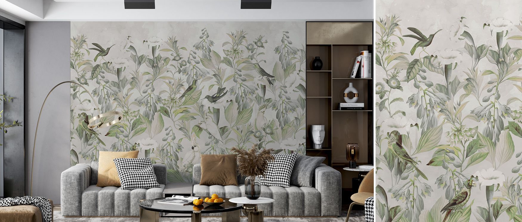 Elegance reflects in Datura Green Wallpaper across floral layers, enriching bedrooms or living rooms with atmosphere enriched by cultural resonance, floral refinement, and timeless resonance, shaping interiors into poised artistic spaces. 