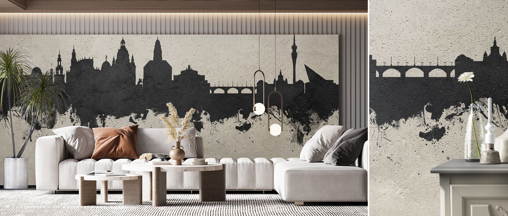 Serenity reflects in Dresden Germany Skyline Concrete Wallpaper through softened contours, enriching bedrooms or lounges with atmosphere enriched by cultural resonance, heritage refinement, and timeless resonance, nurturing interiors into poised cultural 