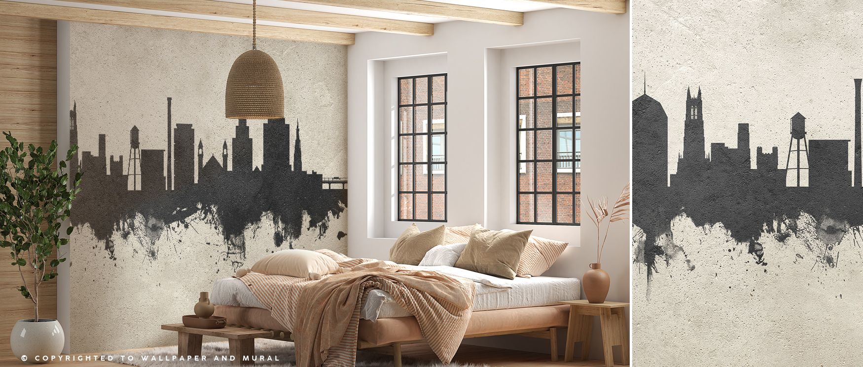 Heritage resonance thrives in Durham North Carolina Skyline Concrete Wallpaper through softened tones, enriching bedrooms or lounges with atmosphere enriched by cultural resonance, heritage refinement, and timeless sophistication, shaping interiors into p