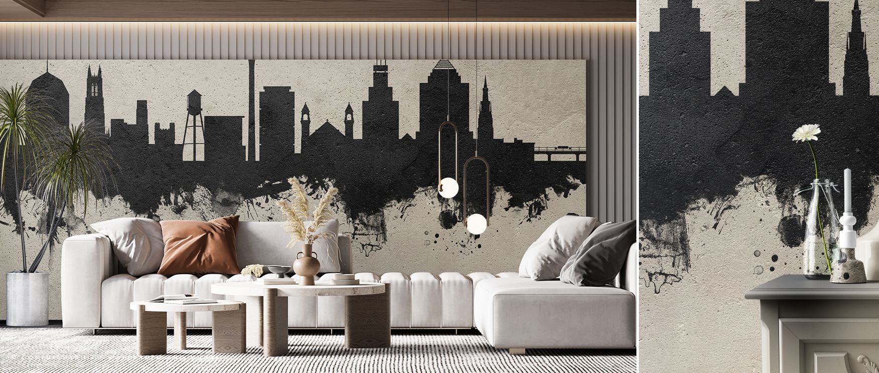 Depth reflects in Durham North Carolina Skyline Concrete Wallpaper through muted tones, enriching lounges or dining rooms with atmosphere enriched by cultural resonance, heritage refinement, and timeless resonance, shaping interiors into poised heritage-i