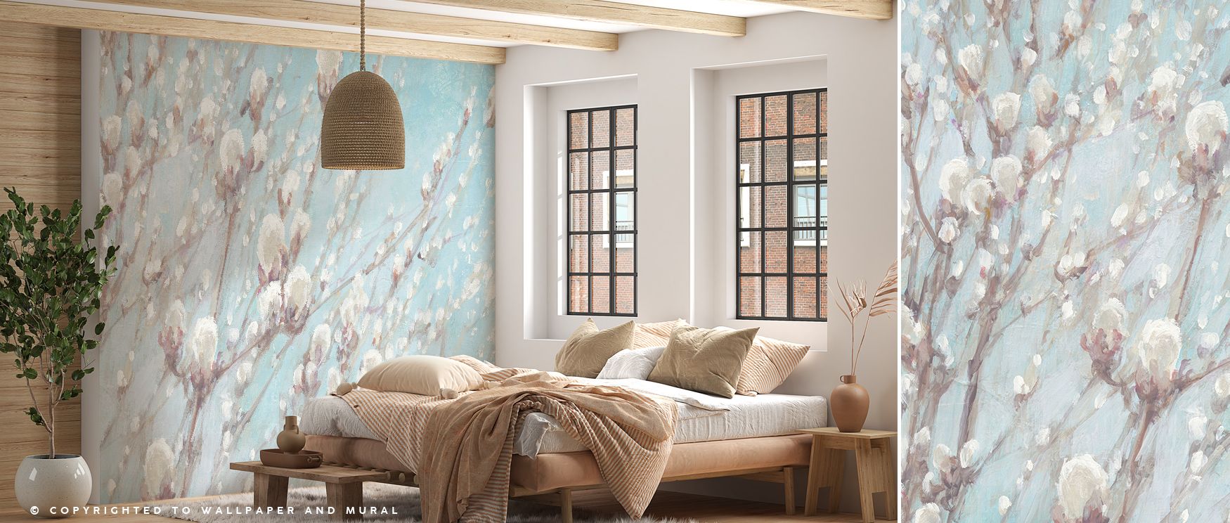 Depth thrives in Early Spring Delicate Floral Wallpaper across botanical tones, enriching bedrooms or lounges with atmosphere enriched by cultural resonance, seasonal refinement, and timeless resonance, nurturing interiors into calm environments filled wi