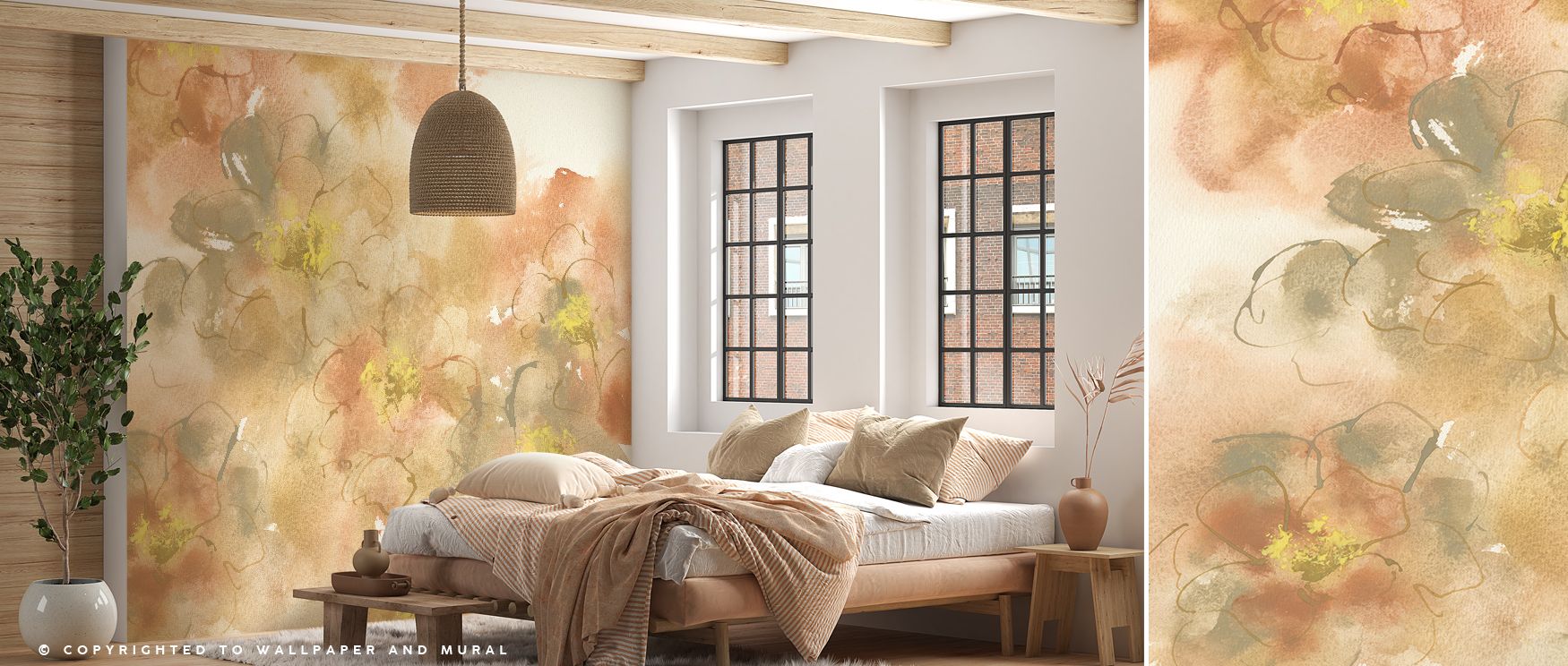Serenity develops in Eartly Freesia Floral Wallpaper through softened tones, enriching lounges or dining rooms with atmosphere enriched by cultural resonance, floral refinement, and timeless charm, shaping interiors into poised artistic spaces filled with