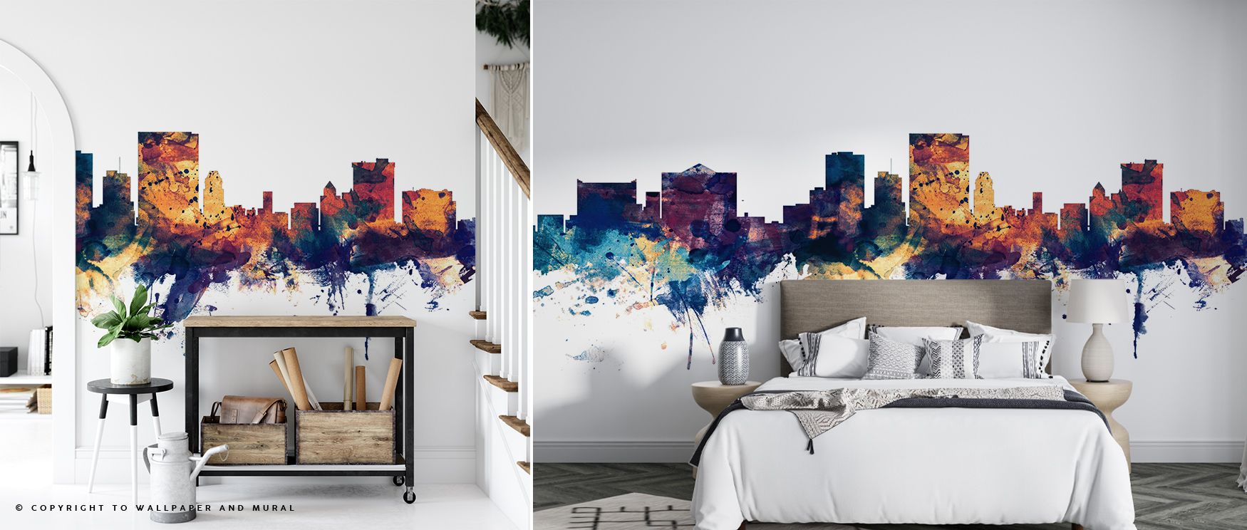 Balance shines in El Paso Texas Skyline Blue & Bronze Wallpaper through muted tones, enriching living rooms or lounges with atmosphere enriched by cultural resonance, refined sophistication, and timeless resonance, shaping interiors into poised cultural s