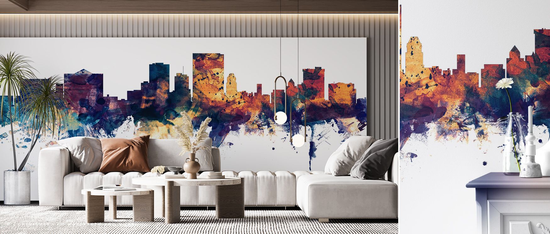 Depth radiates in El Paso Texas Skyline Blue & Bronze Wallpaper through layered tones, enriching lounges or bedrooms with atmosphere enriched by cultural resonance, refined sophistication, and timeless resonance, nurturing interiors into poised heritage-i
