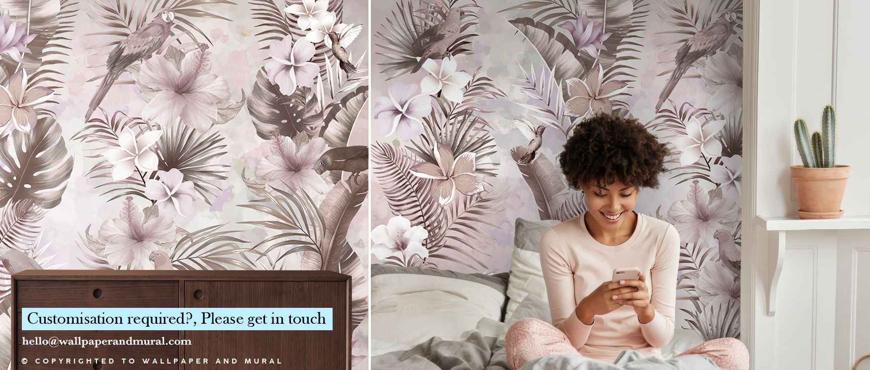 Gentle rhythm defines the Exotic Vibes Tropical Paradise Wallpaper, as tropical patterns enhance interiors with serenity. Its design creates atmosphere filled with relaxation. Bedrooms, offices, or living spaces glow with refinement, filled with lush arti