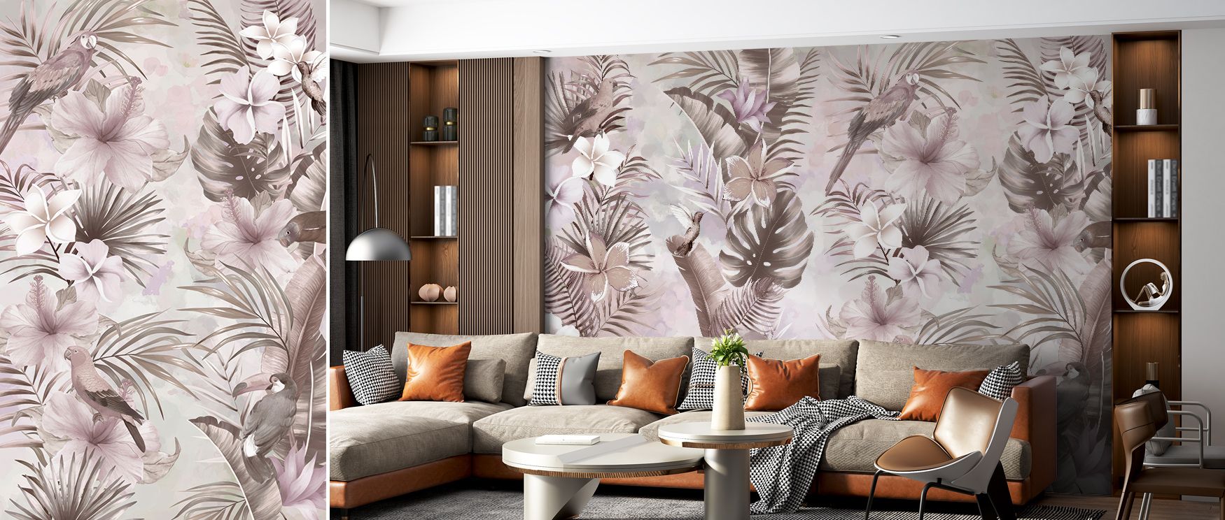 The Exotic Vibes Tropical Paradise Wallpaper conveys refined balance, as tropical foliage inspires calm. Its tones enrich interiors with atmosphere of elegance. Bedrooms, offices, or living spaces glow with resonance, filled with timeless artistry and tro