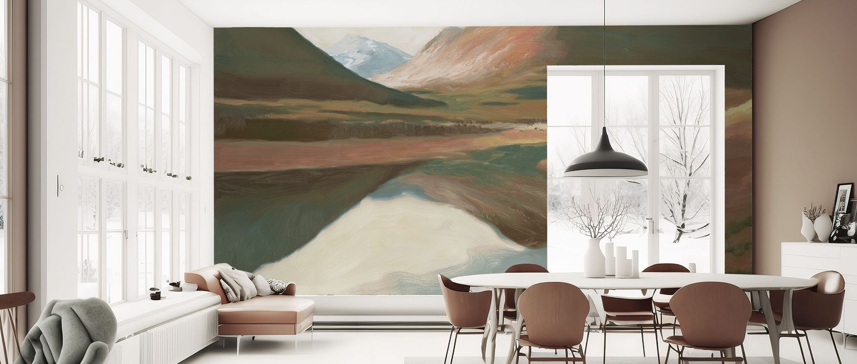 The artistry of Fall High North Wallpaper combines autumn brilliance with northern freshness. Layers of glowing foliage uplift bedrooms or living rooms, reflecting seasonal beauty and atmospheric vitality in a balanced composition. 