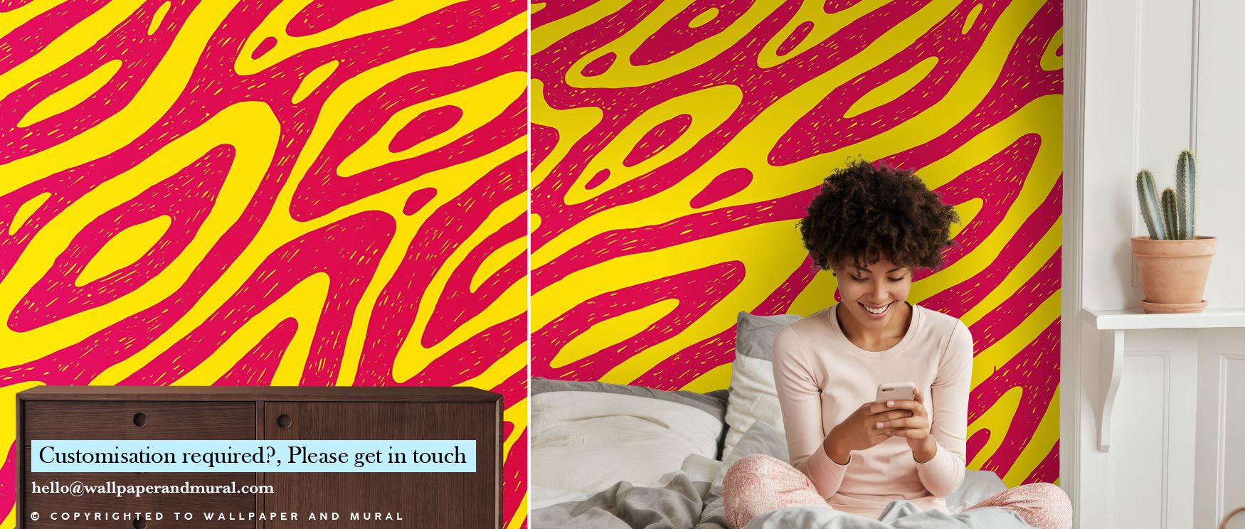 Bold stripes animate Fantasy Zebra Wallpaper, with zebras glowing in hues of coral, teal, and yellow. The design brings charm to playful living spaces or nurseries, filling them with joyful imagination and lively movement that enhances mood with whimsical