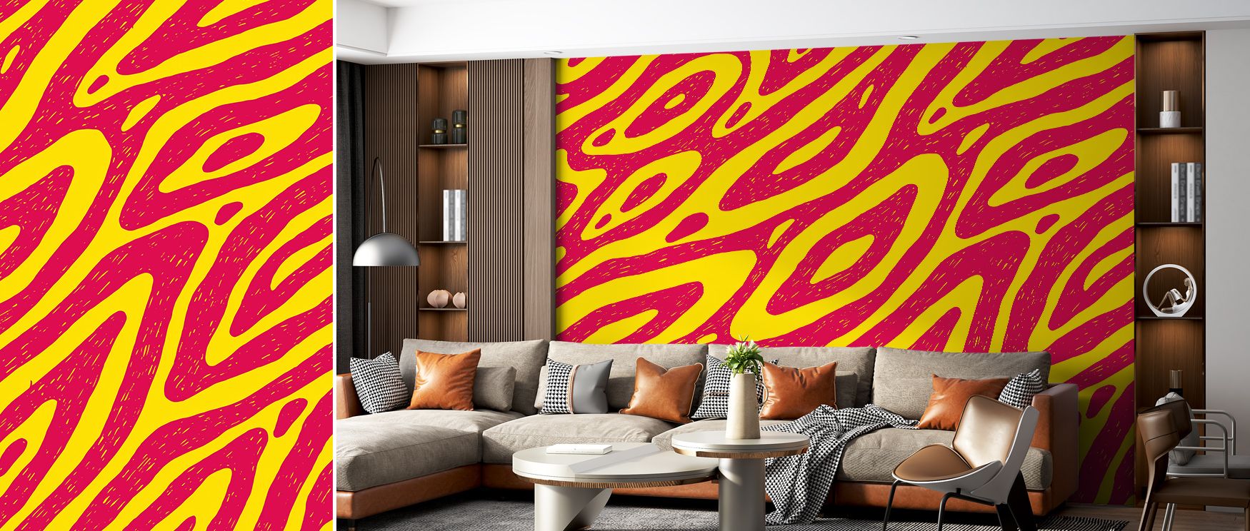 The rhythm of Fantasy Zebra Wallpaper flows with vibrant stripes in animated zebras, filling nurseries or playful rooms with energy. Each color creates atmosphere of creativity and charm, uplifting interiors with joyful vibrancy and artistic delight. 