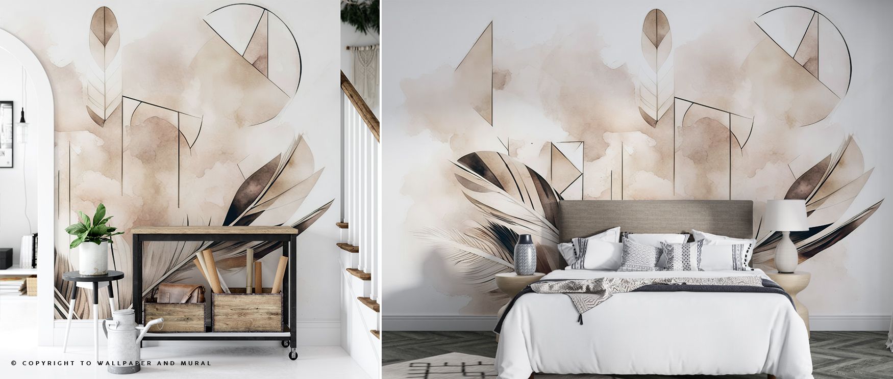 Feather Geometry Yellow Wallpaper combines structure with softness, feathers aligned in geometric repetition. The glowing yellow tones uplift offices or bedrooms with refined energy, enriching interiors with cheerful balance and artistic elegance. 