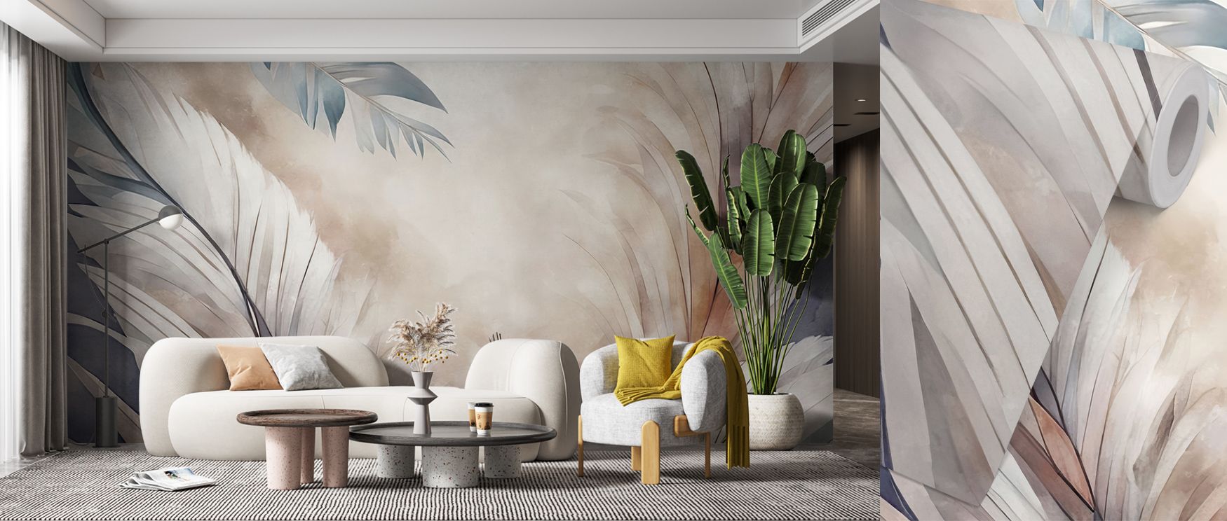 Feathers Magic Brown Wallpaper glows with rustic beauty, feathers arranged in balanced motion. The design transforms living rooms or bedrooms with earthy calm, surrounding interiors with grounding warmth and natural elegance that nurtures serenity. 