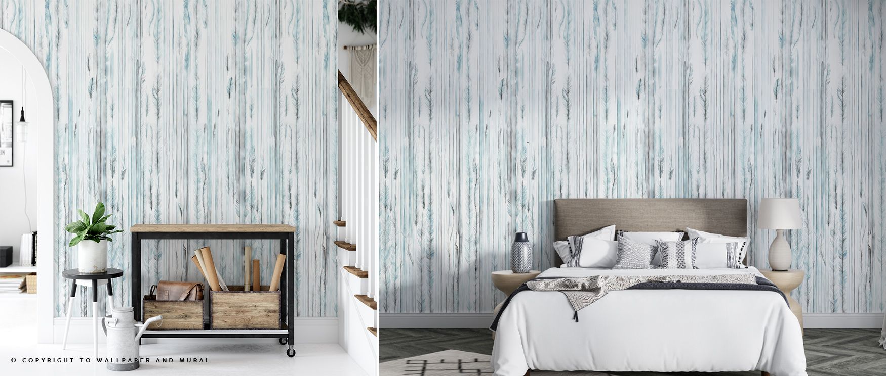 The composition of Feathers Melody Teal Wallpaper reflects elegance and serenity, feathers painted with delicate precision over deep teal hues. This wallpaper fills living rooms or bedrooms with natural calm, graceful charm, and balanced presence, transfo