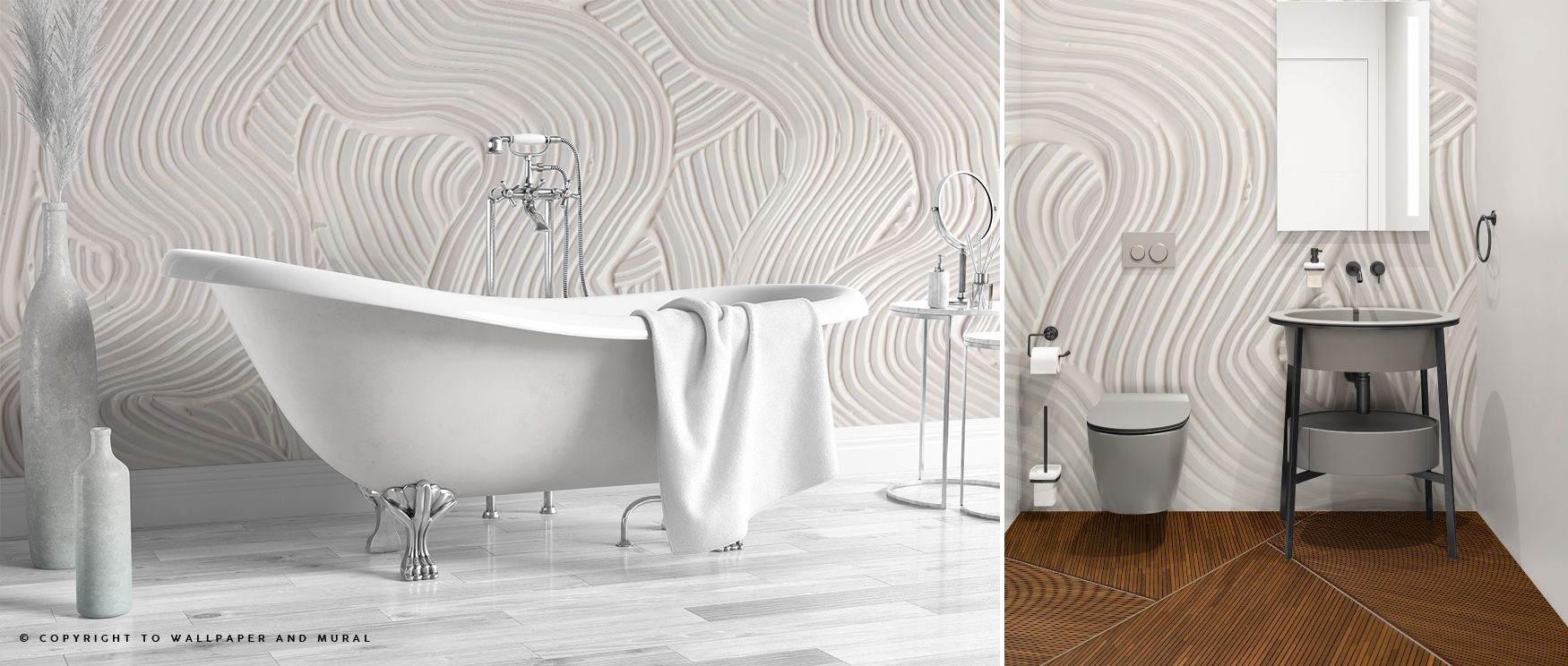 Artistic freedom emerges in Feel the Flow Abstract Wallpaper, patterns painted in fluid layers of red and blue. Interiors such as living rooms or bedrooms glow with vibrancy, rhythm, and expressive presence, creating dynamic atmosphere filled with modern 