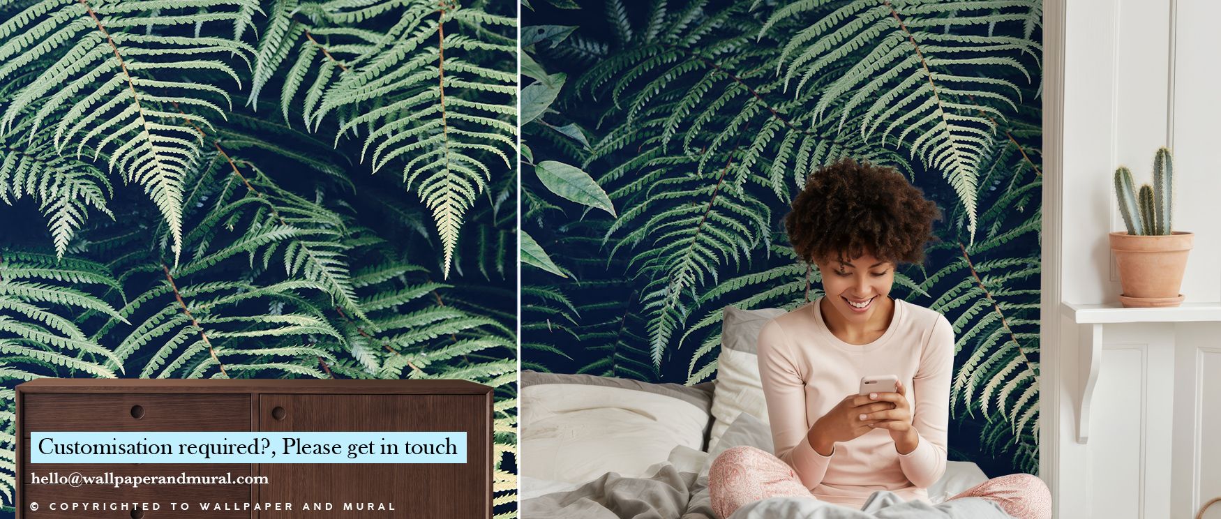 Botanical rhythm flows across Fern Leaves Wallpaper, foliage painted with subtle artistry in soft green tones. Interiors such as bathrooms or bedrooms glow with refined atmosphere, natural calm, and timeless beauty, enriching spaces with delicate charm an