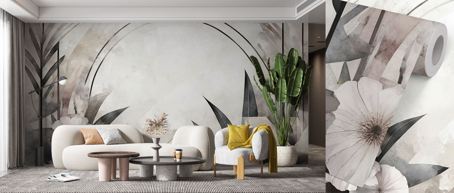 Luminous softness defines Floral Abstract Soft Wallpaper, blossoms drifting across walls in muted tones. Dining rooms or bedrooms are filled with refined calm, timeless artistry, and delicate beauty, enriching interiors with quiet charm and subtle eleganc
