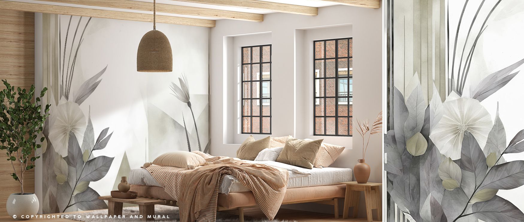 Floral Watercolor Abstract Green Wallpaper surrounds interiors with watercolor artistry, blossoms painted in green layers that merge into abstract forms. Living rooms or bedrooms glow with serenity, refined charm, and timeless atmosphere inspired by natur