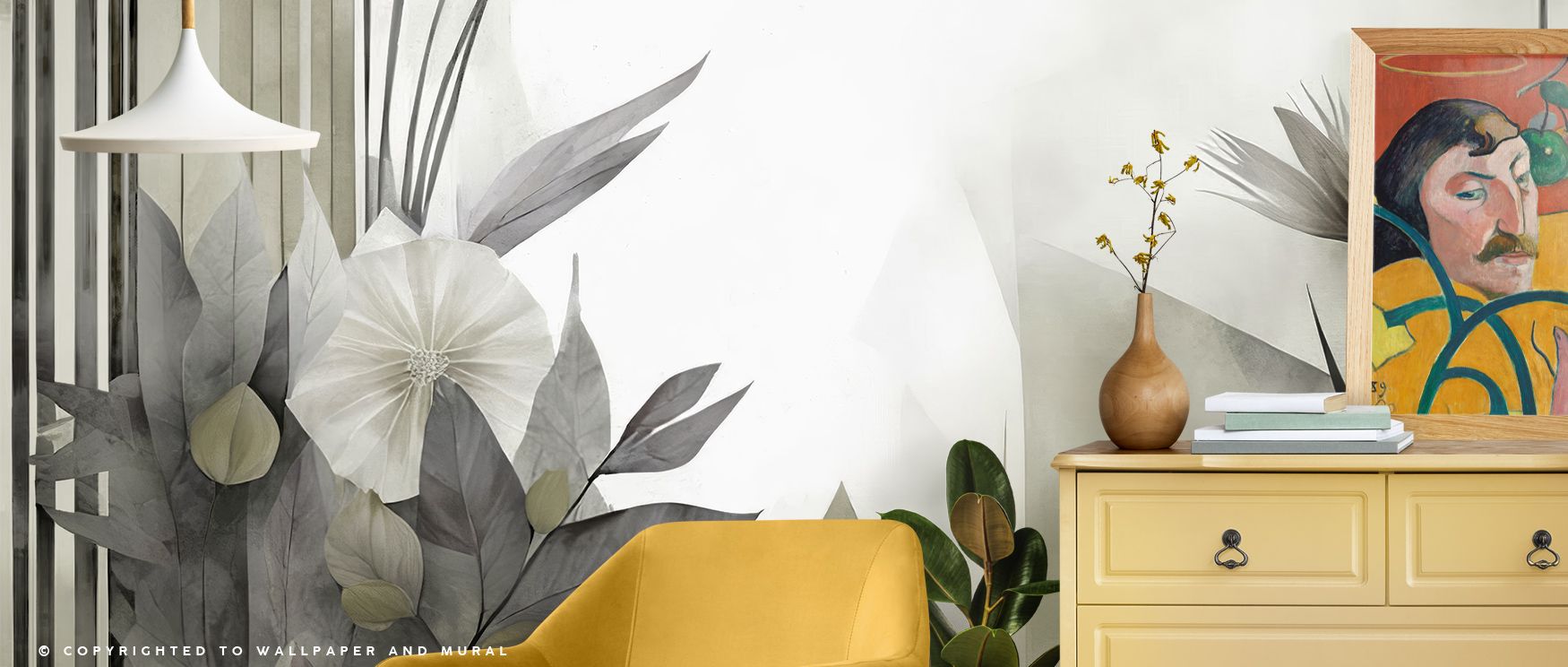 Floral Watercolor Abstract Green Wallpaper enriches interiors with delicate blossoms flowing across green hues. Offices or bedrooms gain serenity, natural calm, and graceful charm, surrounded by timeless artistry and watercolor rhythm that transforms atmo