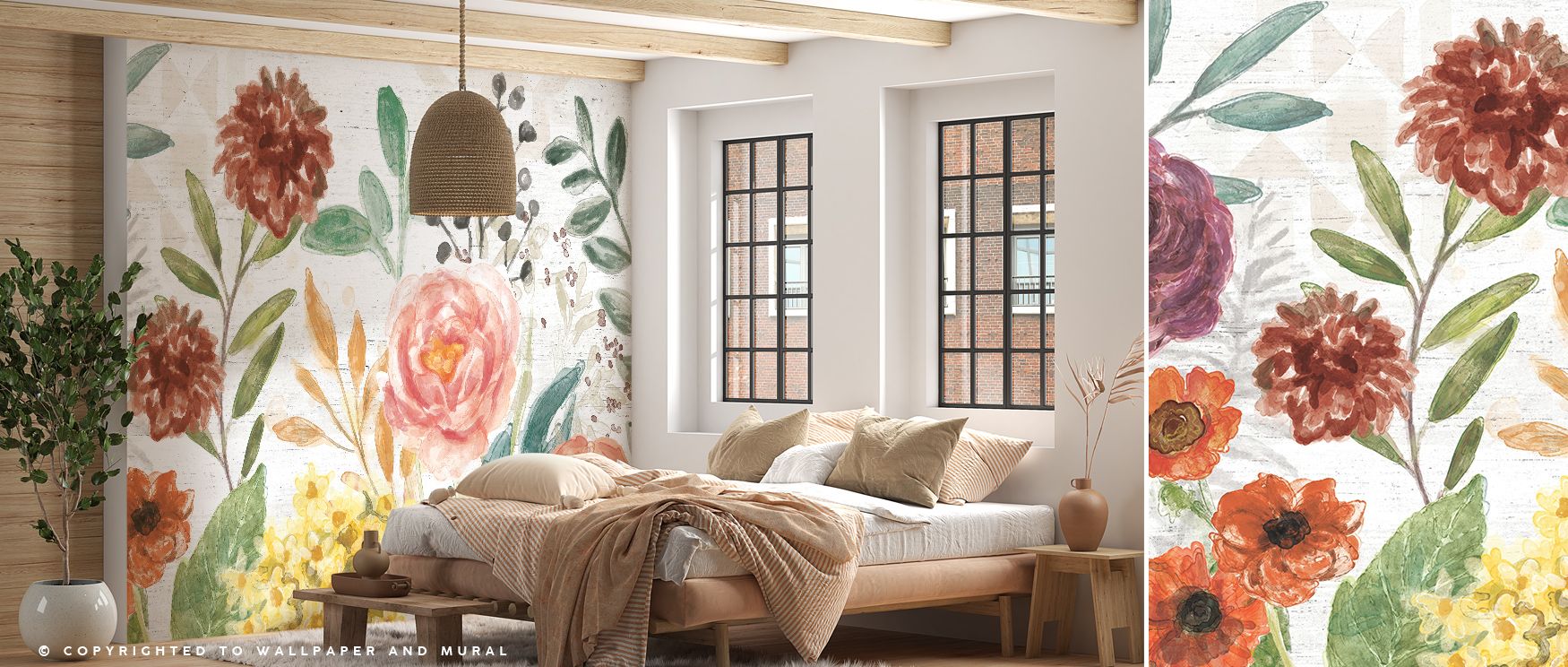 The brilliance of Flower Fest Wallpaper lies in blossoms painted in radiant hues. Playrooms or bedrooms glow with colorful charm, cheerful atmosphere, and vibrant artistry, filling interiors with joyful energy and lively balance inspired by floral beauty.