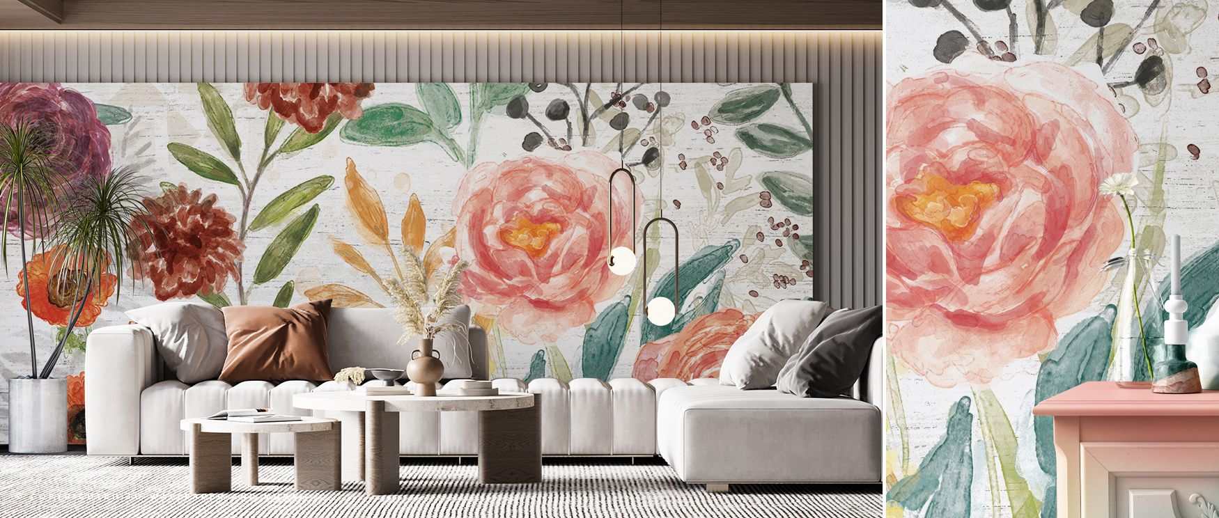 The joyful detail of Flower Fest Wallpaper unfolds in blossoms scattered in rhythmic patterns. Playrooms or bedrooms shine with vibrant brilliance, cheerful atmosphere, and uplifting charm, filling interiors with color and floral artistry. 