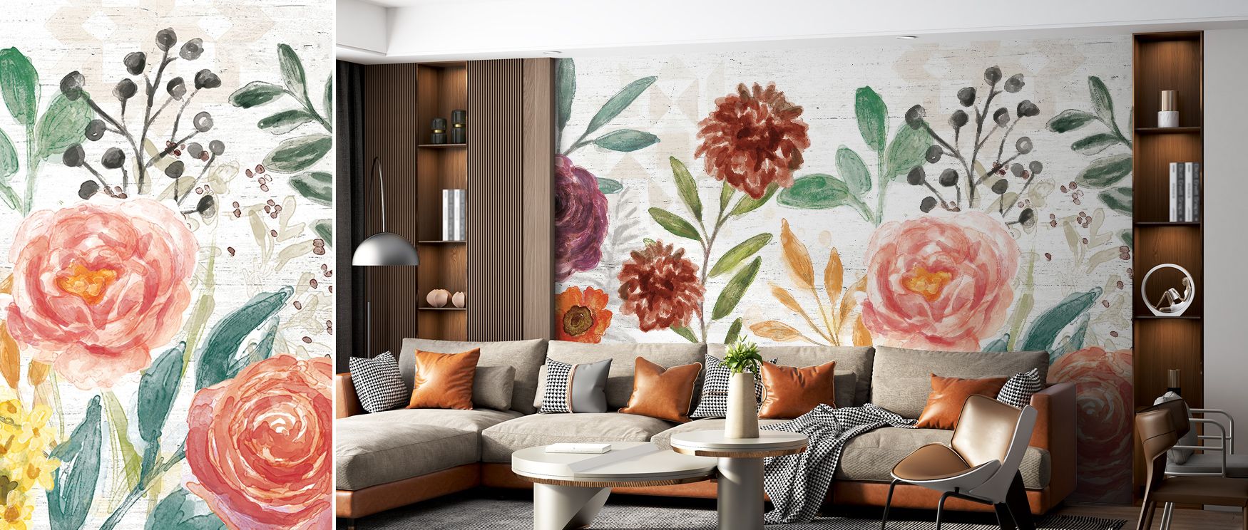 Flower Fest Wallpaper enhances interiors with blossoms painted in bright tones, scattered with cheerful rhythm. Living rooms or playrooms glow with joyful artistry, vibrant presence, and uplifting charm, creating colorful atmosphere across every wall. 