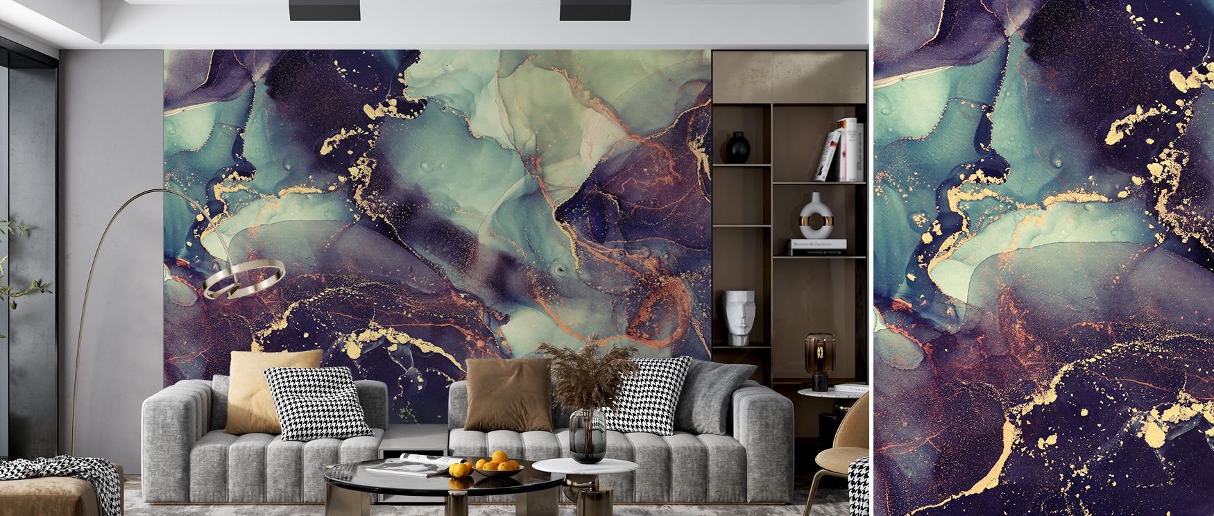 Radiant charm defines Free-Flow Ink Purple Wallpaper, fluid purple patterns painted in luminous tones. Offices or bedrooms glow with creative energy, refined elegance, and vibrant presence, enriching interiors with atmosphere of artistry and modern calm.