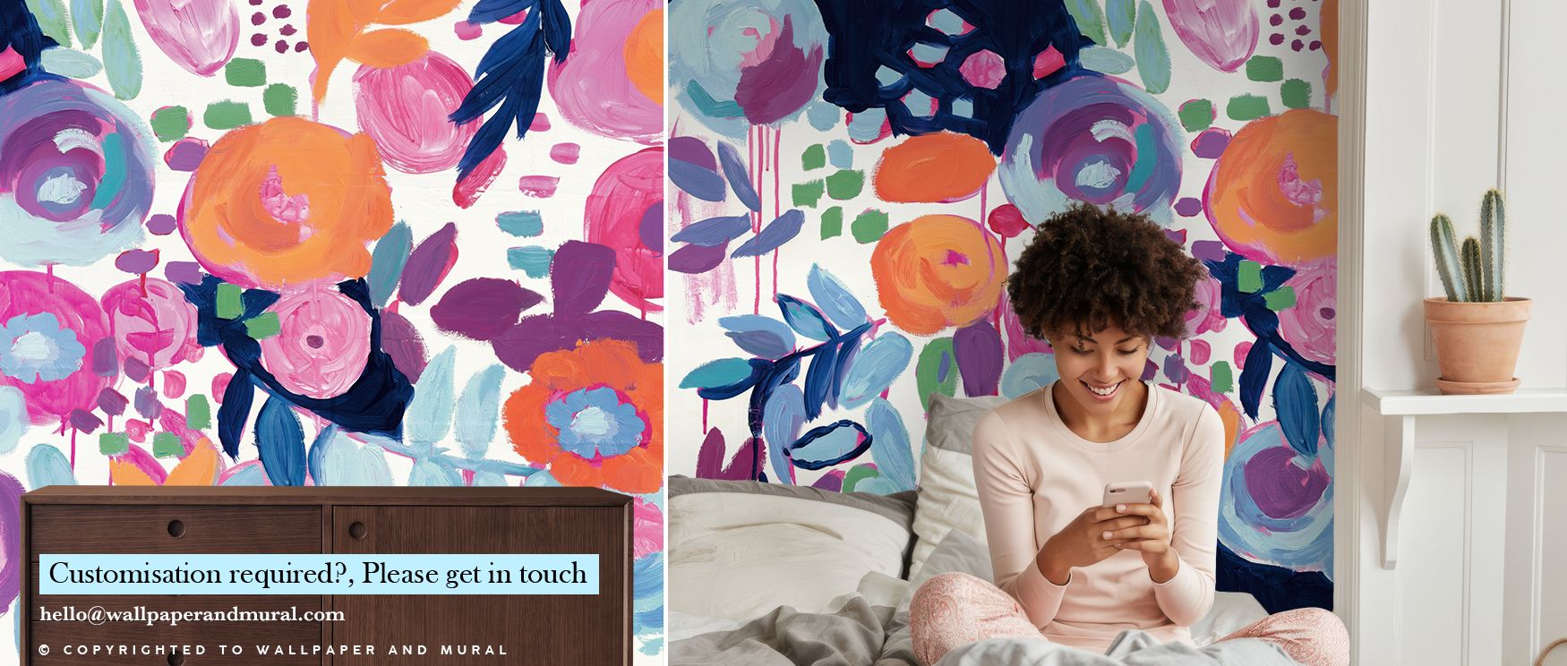 Garden Riot Wallpaper enriches interiors with blossoms painted in radiant tones, scattered with luminous rhythm. Playrooms or bedrooms glow with cheerful artistry, lively charm, and vibrant presence, surrounding interiors with colorful brilliance and flor