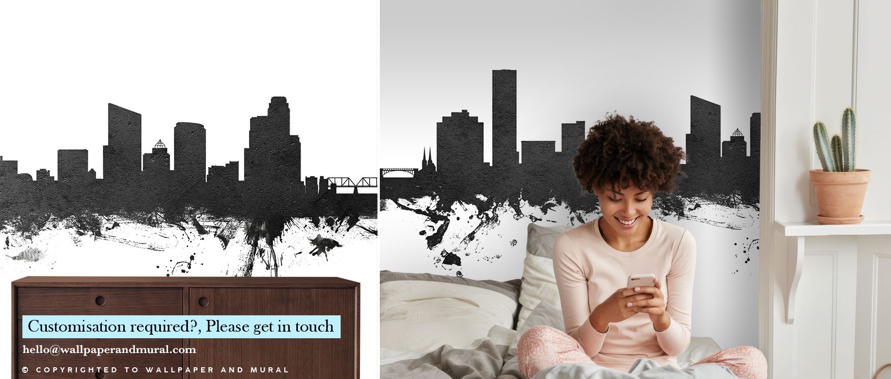 Monochrome tones define Grand Rapids Michigan Skyline Black & White Wallpaper, skyline motifs painted with luminous detail. Bedrooms or offices glow with metropolitan calm, architectural presence, and refined elegance, surrounding interiors with timeless 