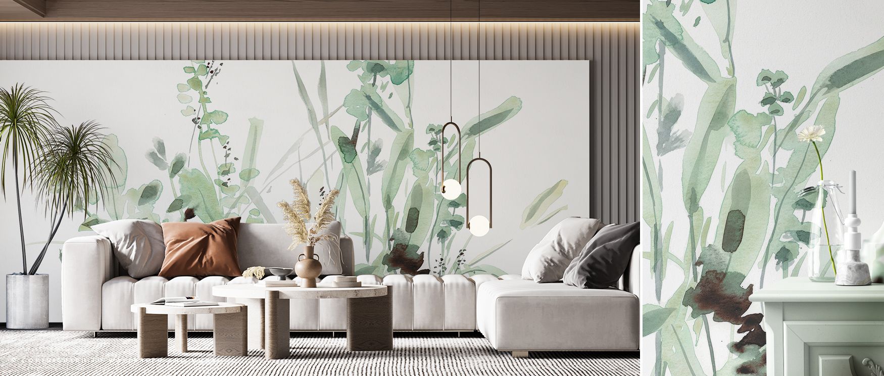 Grass Fields Wallpaper surrounds interiors with luminous calm painted in greens of sage and emerald, layered across fields that radiate balance and artistry. Studies, living rooms, or bedrooms glow with refined charm, enriched by serene presence, timeless