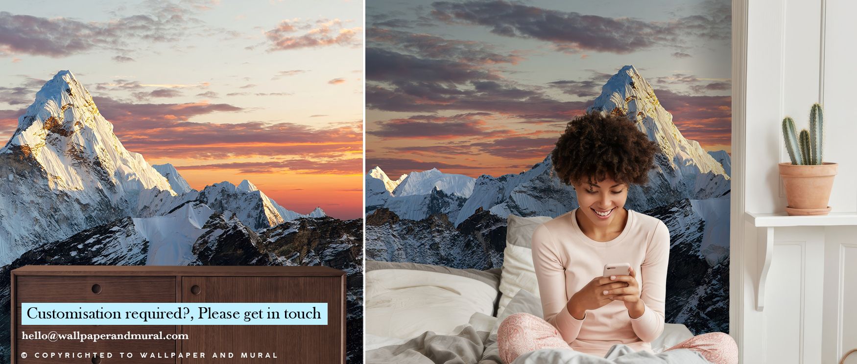 Heading to Mount Everest Wallpaper conveys luminous charm with ridges shaded in icy blues and silver painted across peaks with rhythm and artistry. Living rooms, bedrooms, or offices glow with serene brilliance, enriched by adventurous presence, refined c