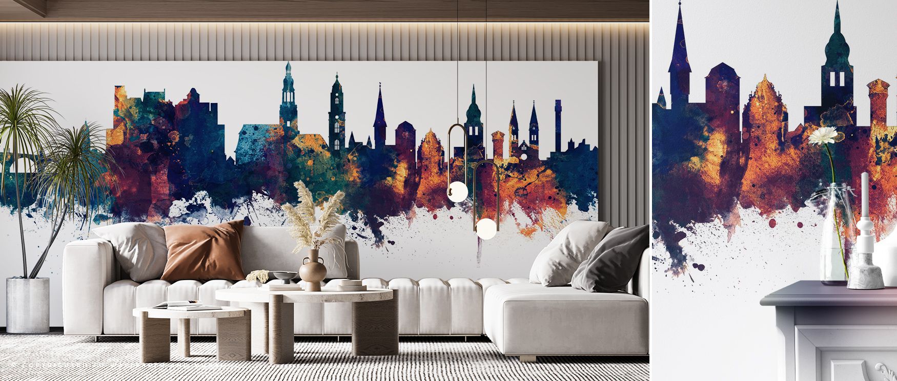 Heidelberg Germany Skyline Blue & Bronze Wallpaper reflects architectural artistry with skyline motifs shaded in radiant tones of blue and bronze layered with rhythm. Offices, bedrooms, or living rooms glow with luminous presence, enriched by refined bril