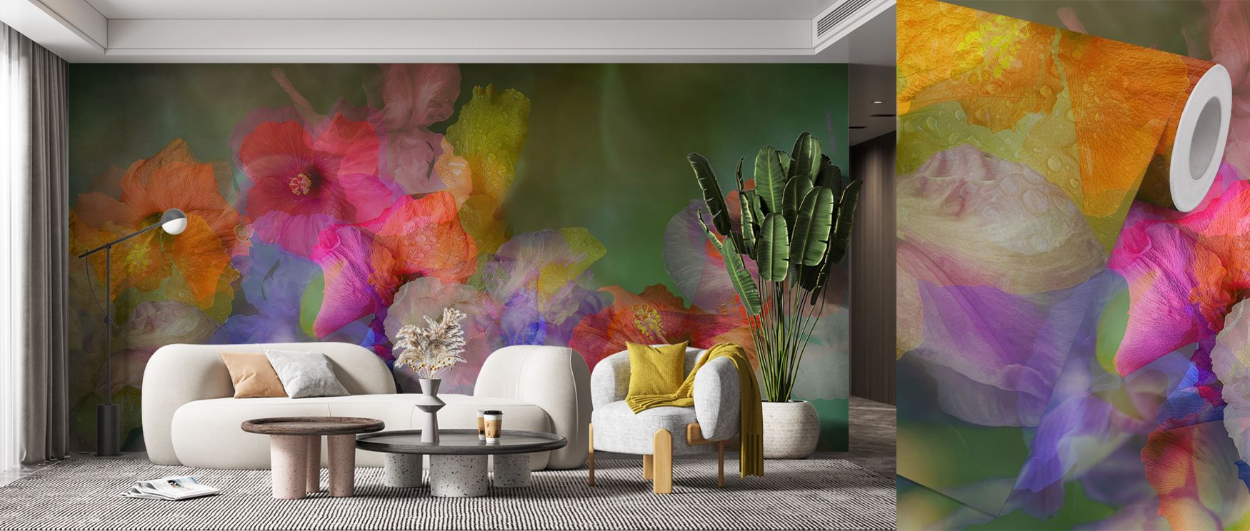Hibiscus Dream Wallpaper carries luminous charm with blossoms shaded in coral tones arranged in rhythmic balance that fills walls with brilliance. Living rooms, bedrooms, or bathrooms glow with refined elegance, enriched by serenity, tropical artistry, an