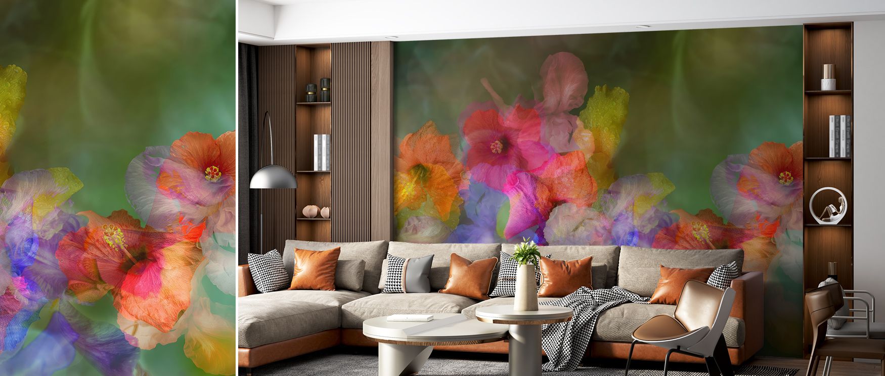 Hibiscus Dream Wallpaper delivers floral brilliance painted in coral and pink blossoms shaded in rhythmic harmony across compositions of vibrancy. Living rooms, bathrooms, or bedrooms glow with refined calm, enriched by luminous artistry, natural presence