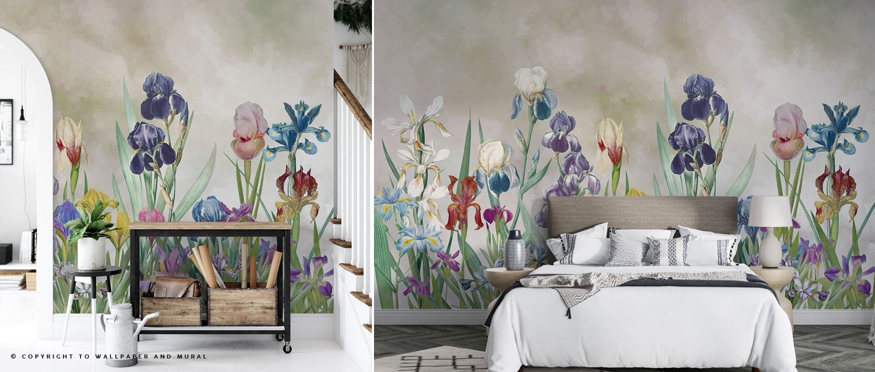 Iris Field Brown Wallpaper spreads floral brilliance with blossoms shaded in amber tones painted in rhythmic detail across layered compositions. Dining rooms, living rooms, or bedrooms glow with refined brilliance, enriched by luminous calm, floral charm,